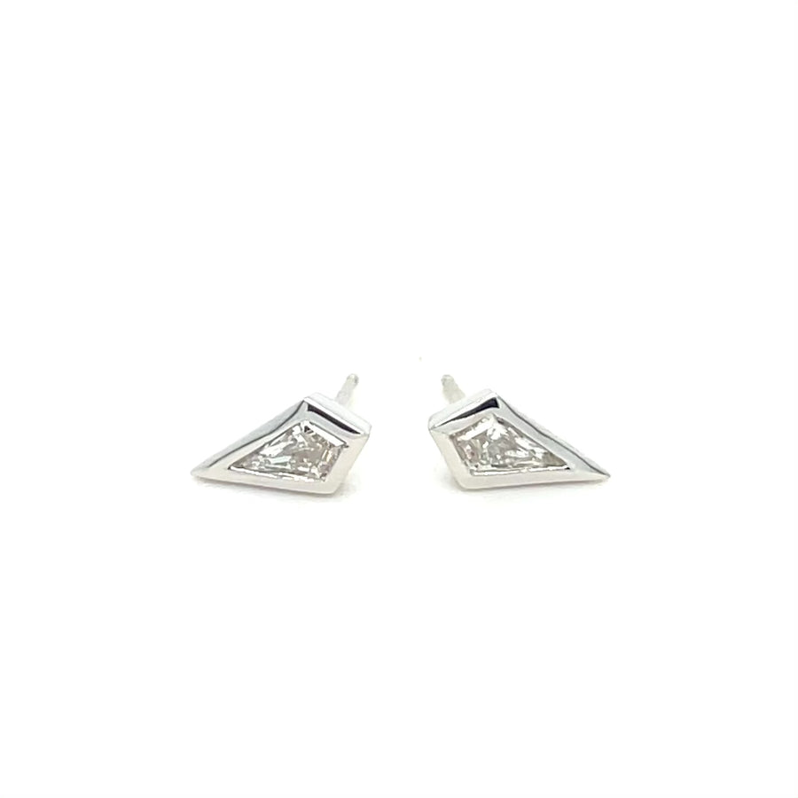 14K White Gold Diamond Earrings 0.37ct E/VS