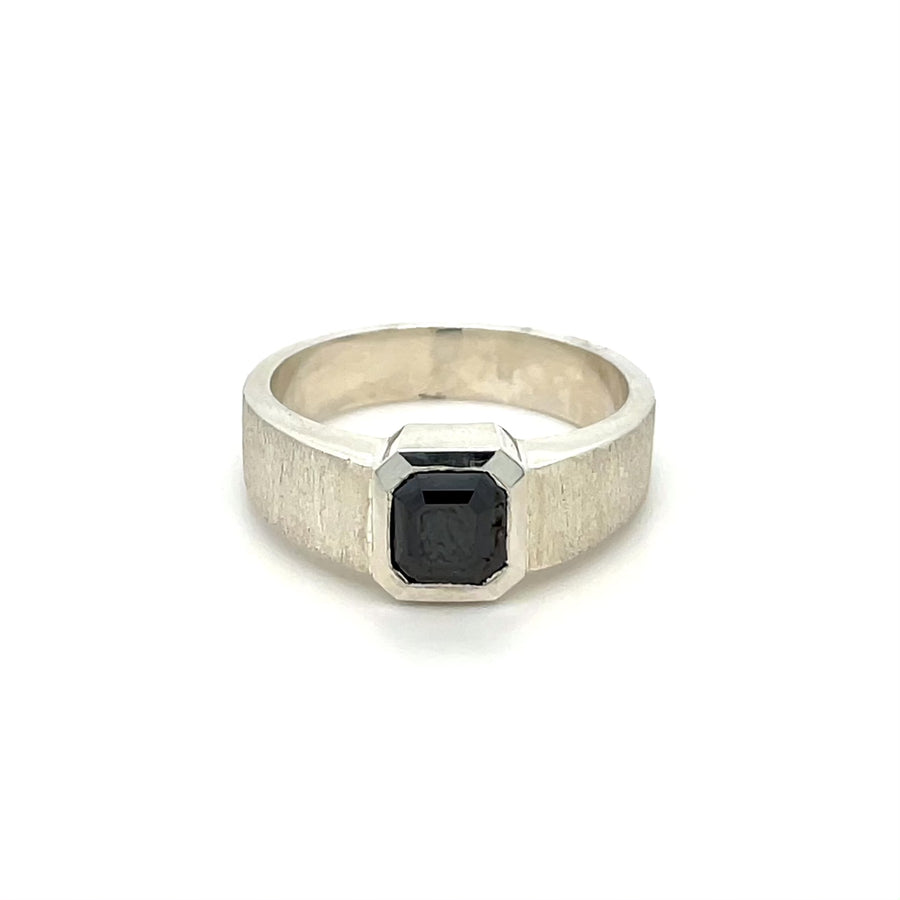 Sterling Silver Black Diamond Ring 1.87ct