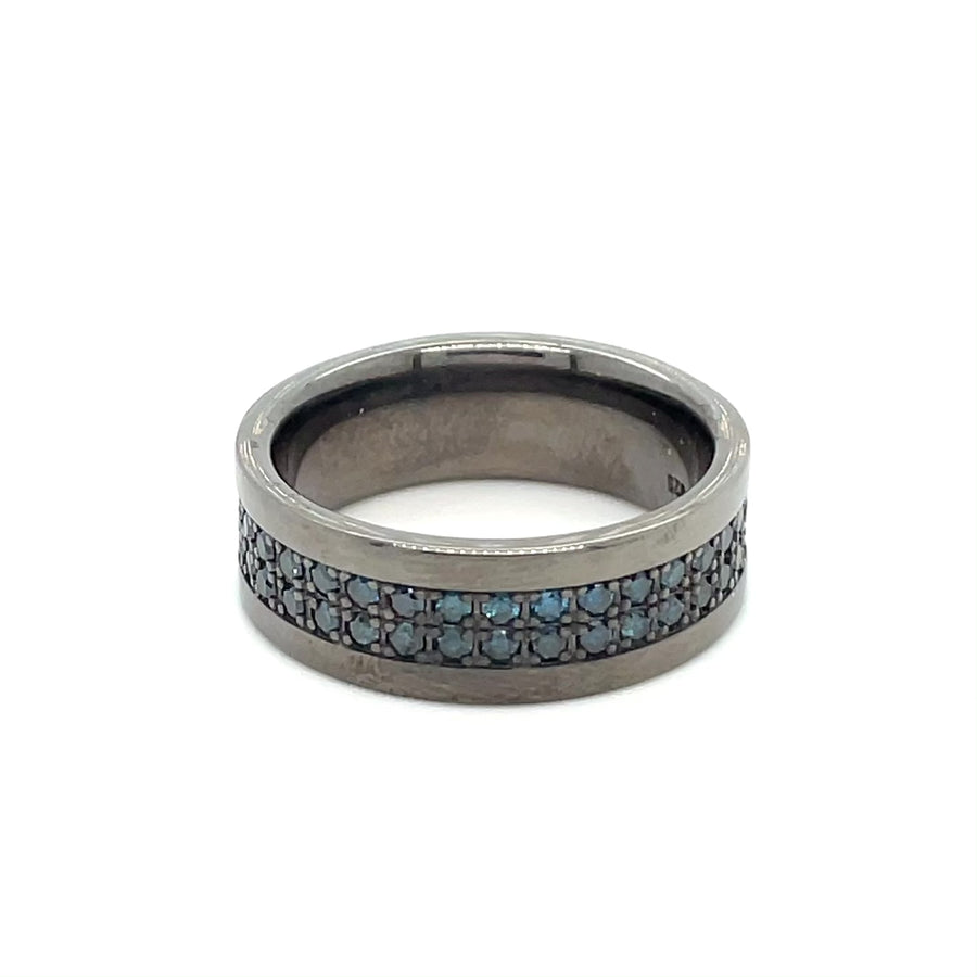 Sterling Silver Blue Diamond Band 0.92ct