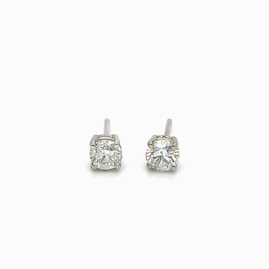 14K White Gold Diamond Stud Earrings 0.60ct
