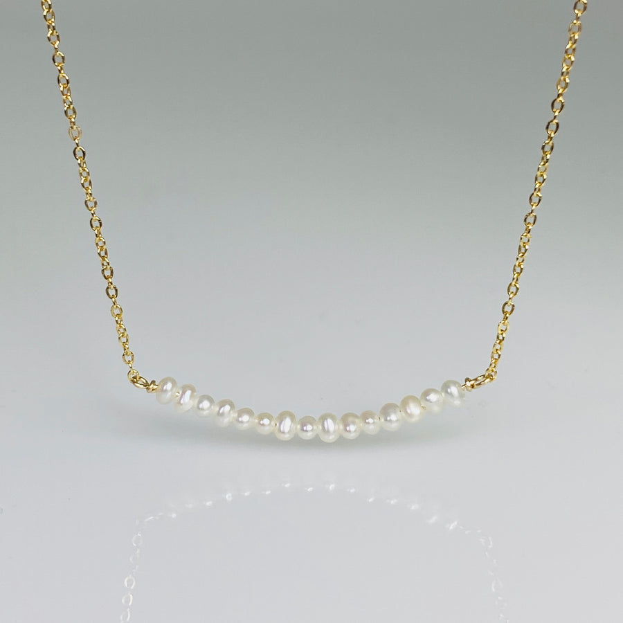 White Freshwater Pearl Bar Necklace