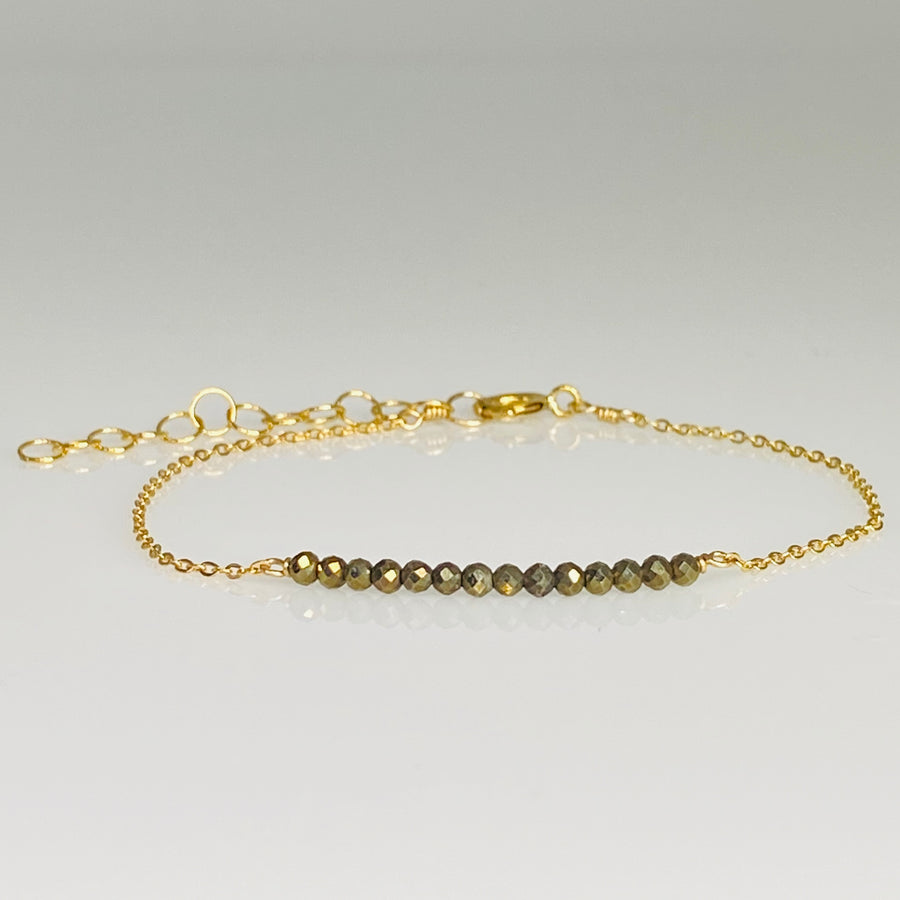 Gray Pyrite Bar Bracelet