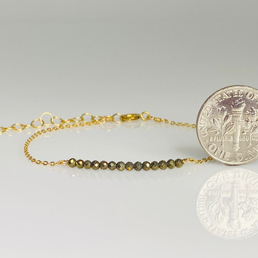 Gray Pyrite Bar Bracelet