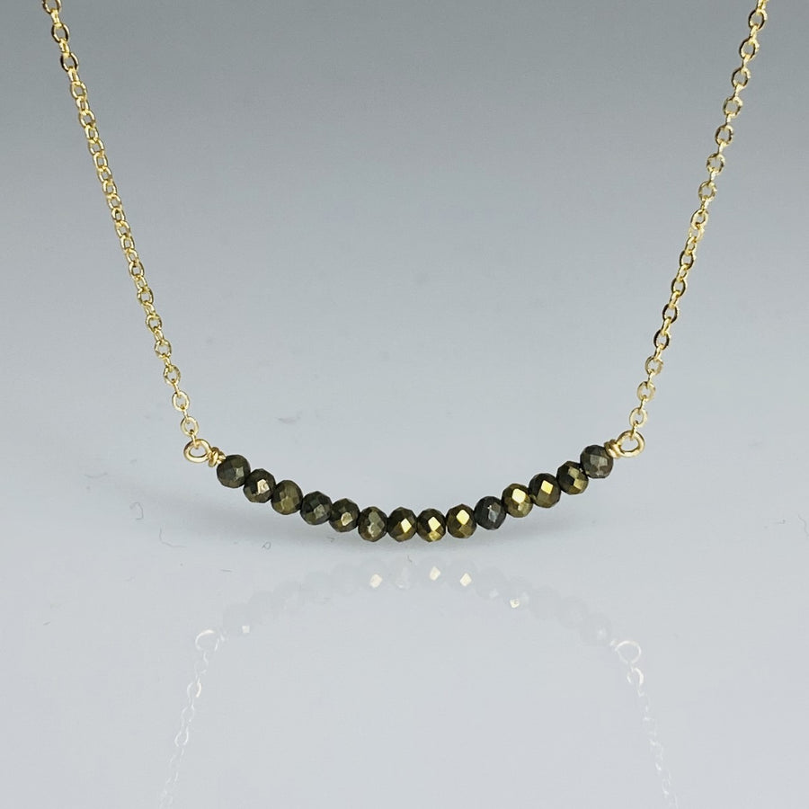 Gray Pyrite Bar Necklace