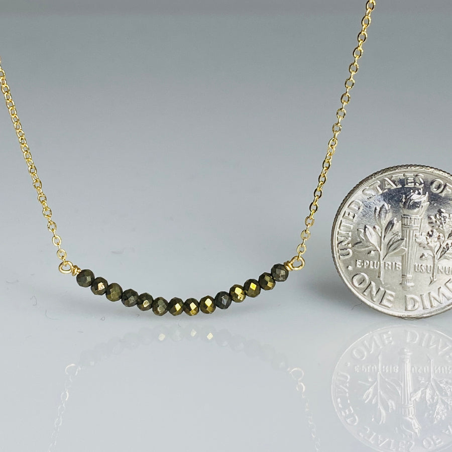 Gray Pyrite Bar Necklace