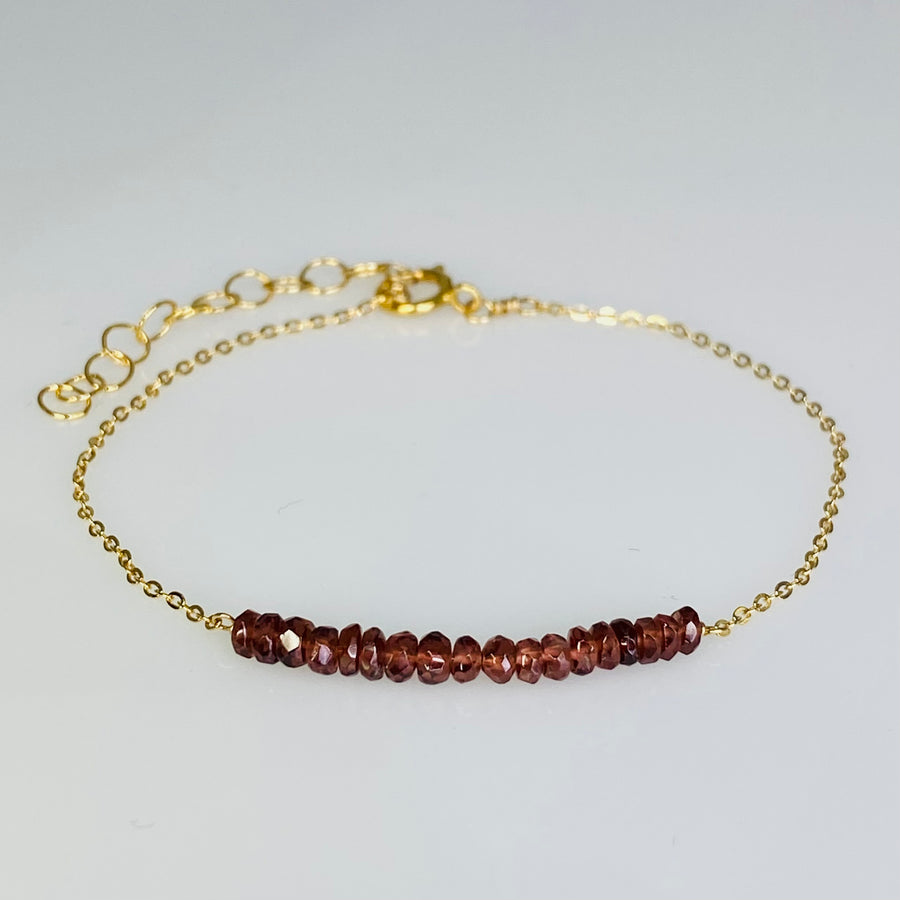 Garnet Bar Bracelet