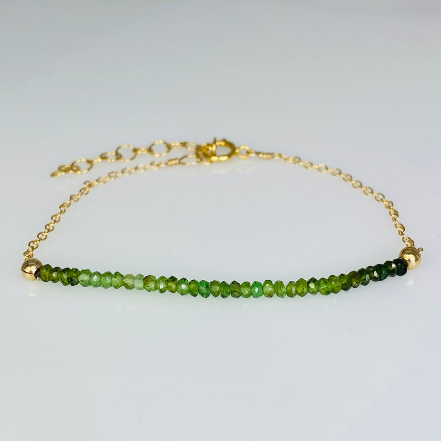 Green Tourmaline 2" Bar Bracelet
