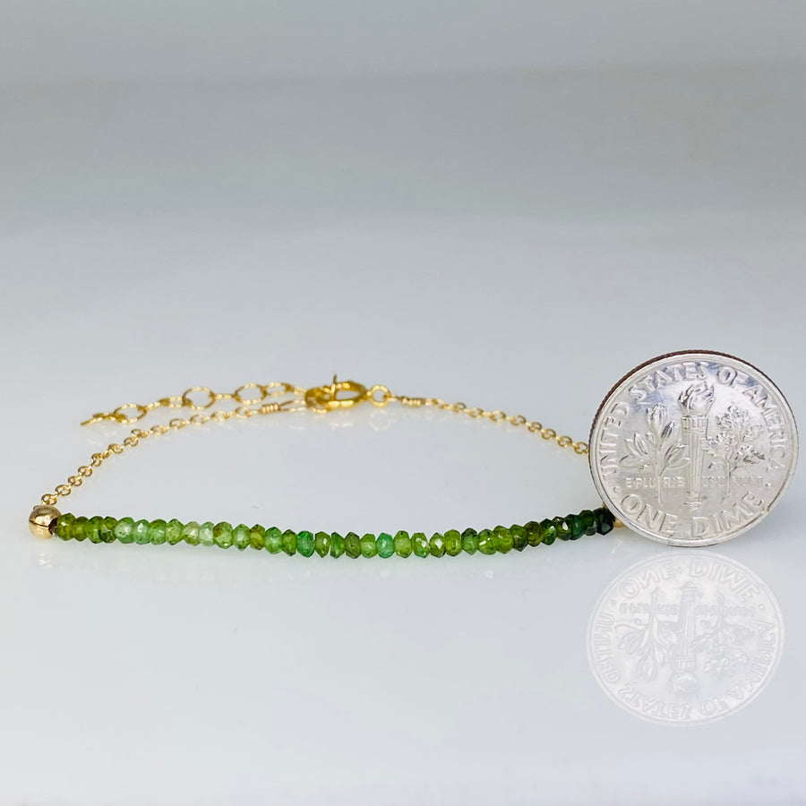 Green Tourmaline 2" Bar Bracelet
