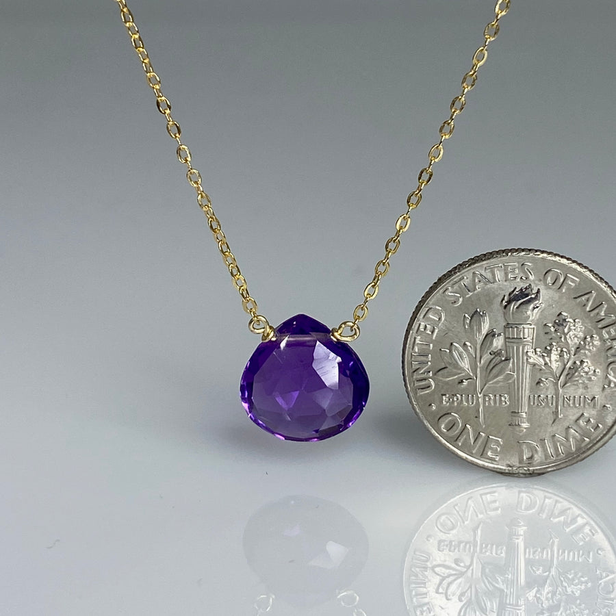 Amethyst Quartz Necklace 10mm
