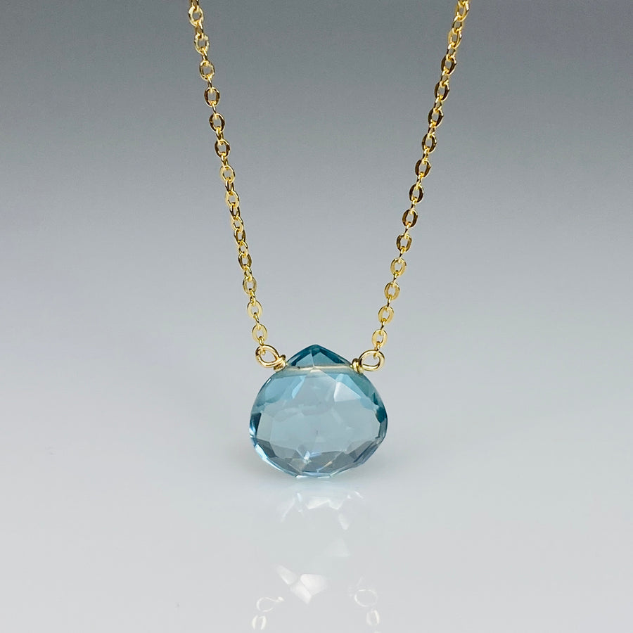 Aqua Quartz Necklace 10mm