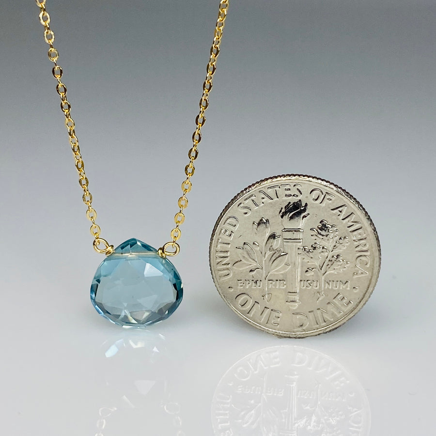 Aqua Quartz Necklace 10mm