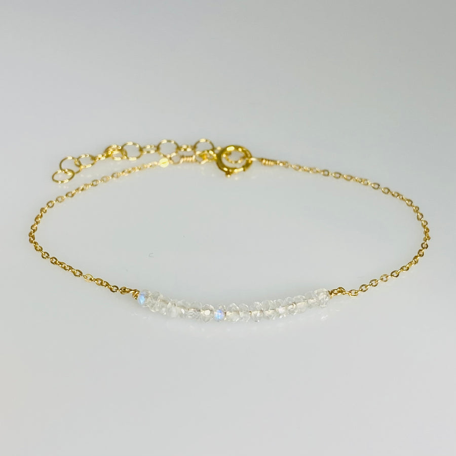 Rainbow Moonstone Bar Bracelet