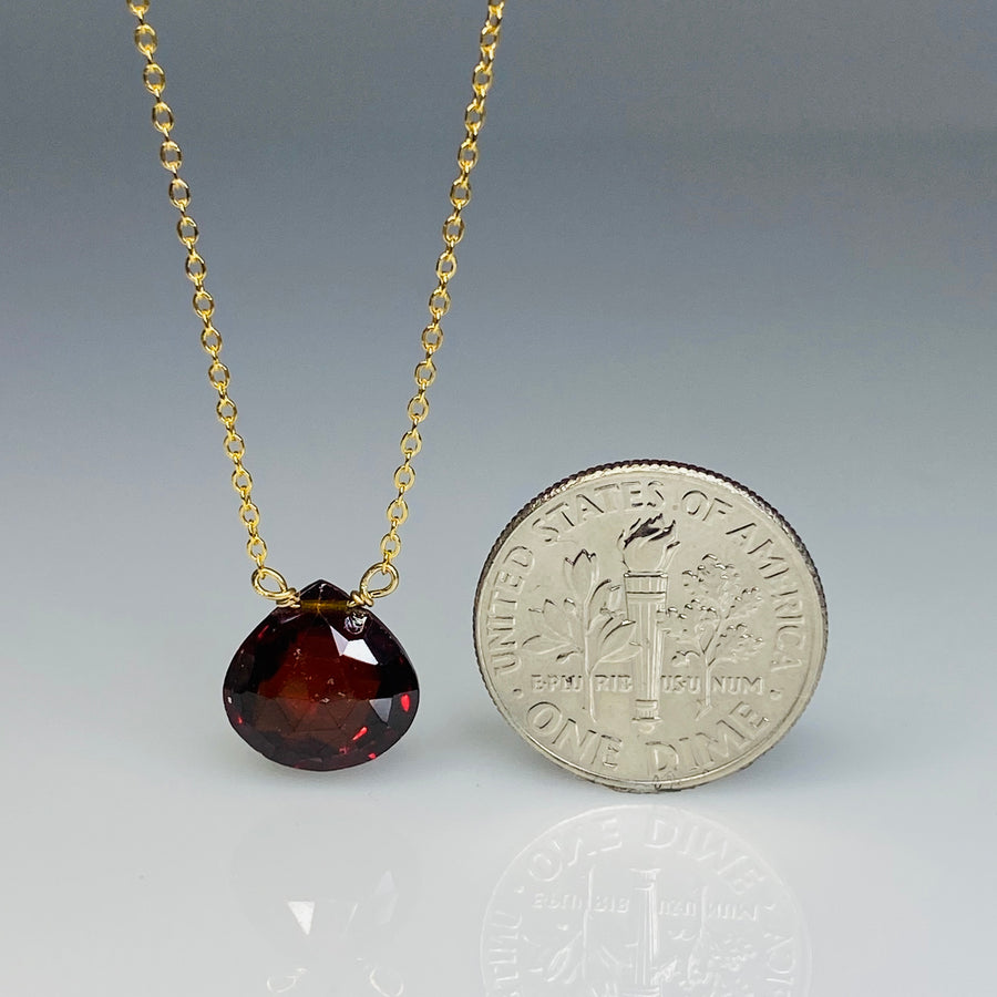 Garnet Quartz Necklace 10x10mm