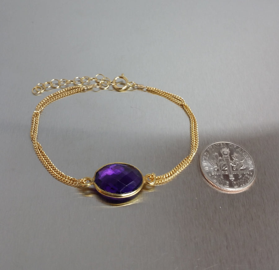 Purple Quartz Oval Bezel Bracelet