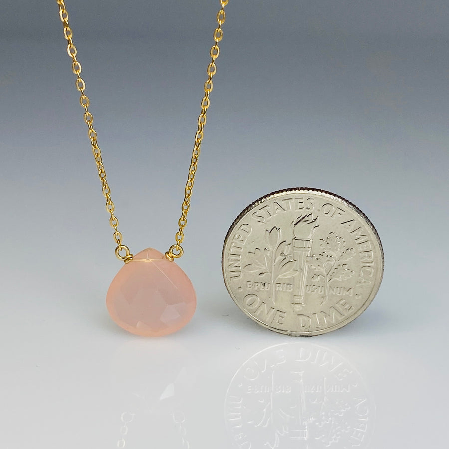 Pink Chalcedony Necklace 10mm