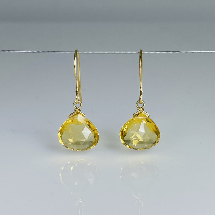 Mandarin Quartz Teardrop Earrings