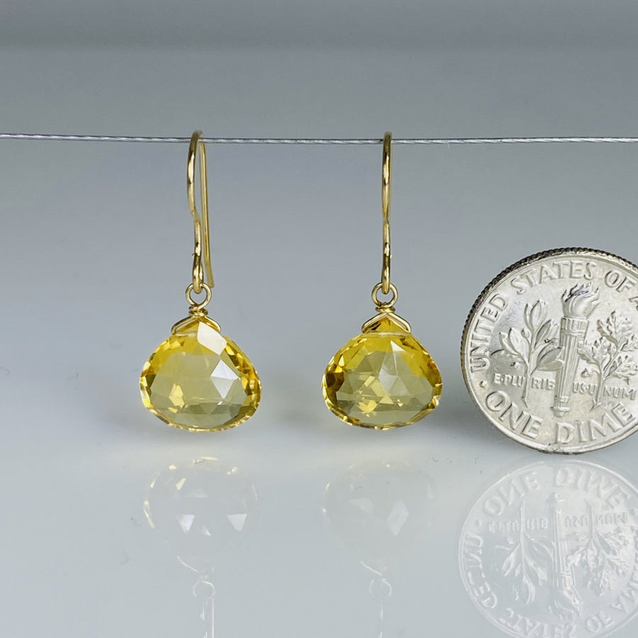 Mandarin Quartz Teardrop Earrings