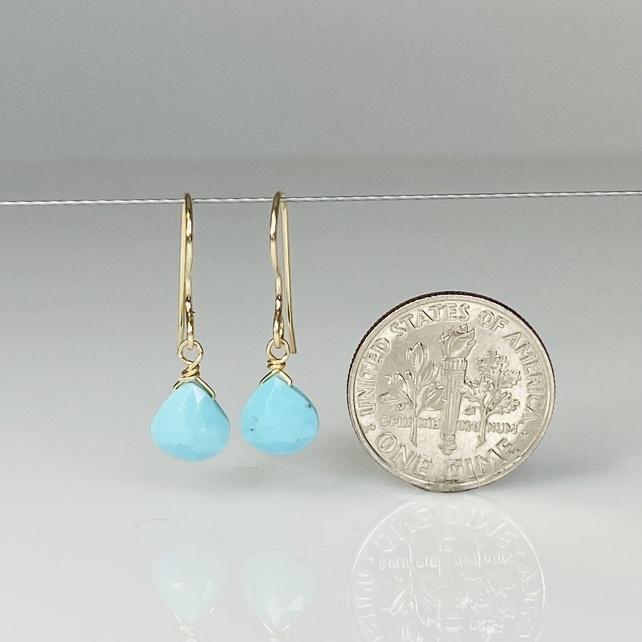 Turquoise Drop Earrings 6mm