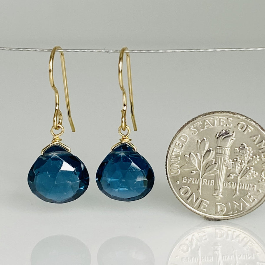 London Blue Hydro Quartz Drop Earrings 10mm