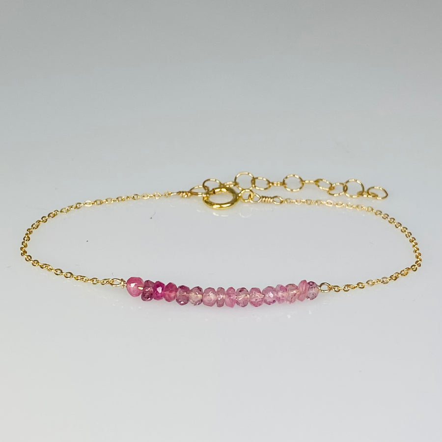 Pink Tourmaline Bar Bracelet