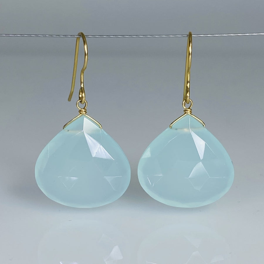Chalcedony Drop Earrings 18mm