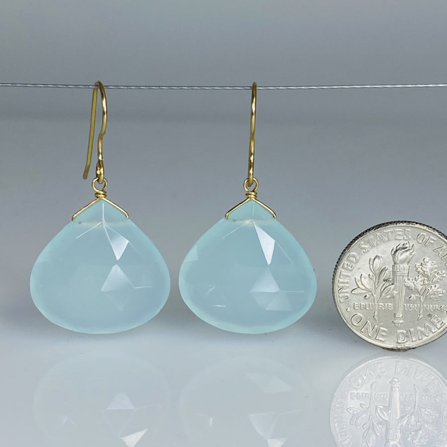 Chalcedony Drop Earrings 18mm