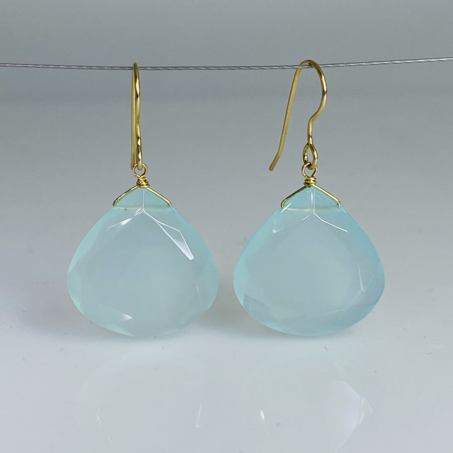 Chalcedony Drop Earrings 20x20mm