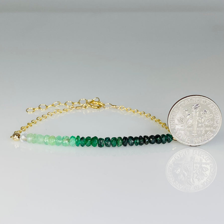 Emerald Graduated 2 Inch Bar Bracelet