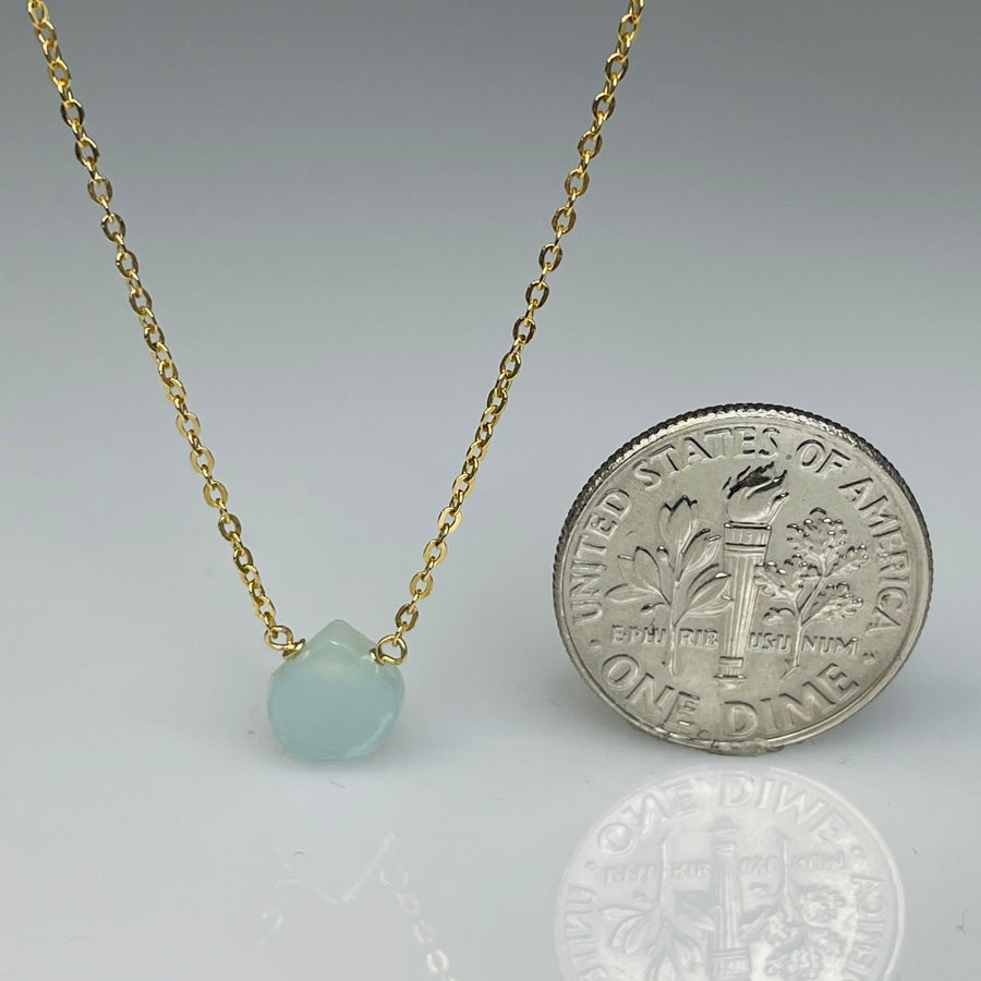 Blue Druzy Necklace 7mm