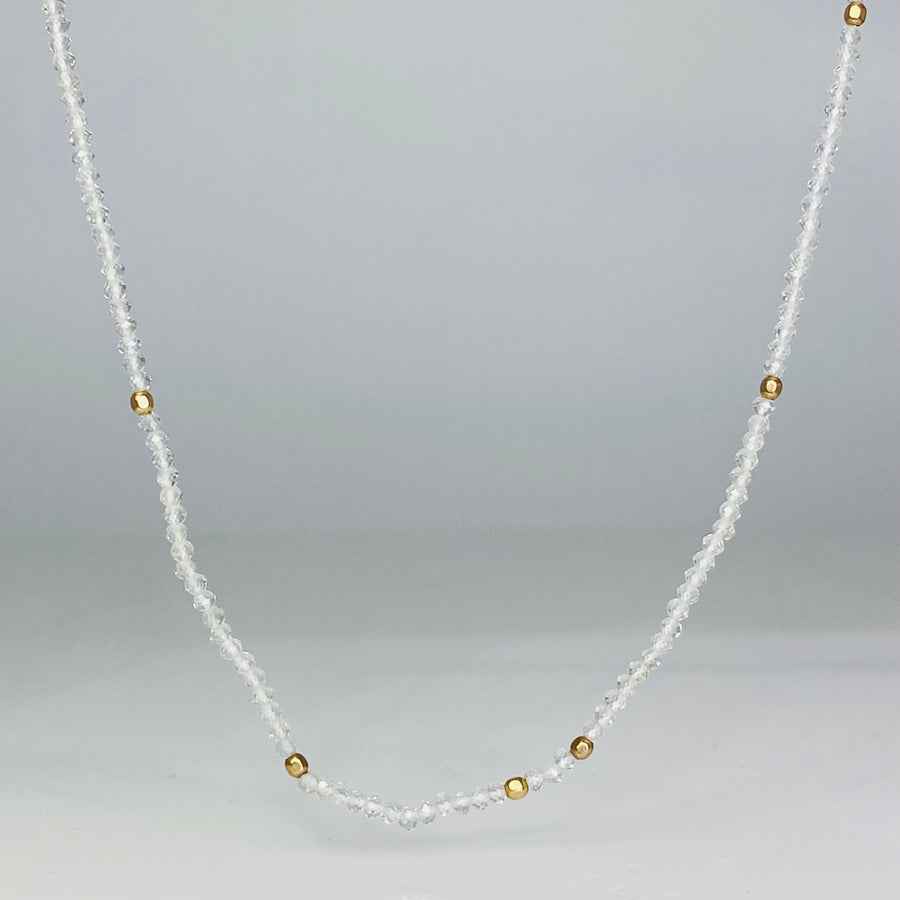 White Topaz Beaded Necklace