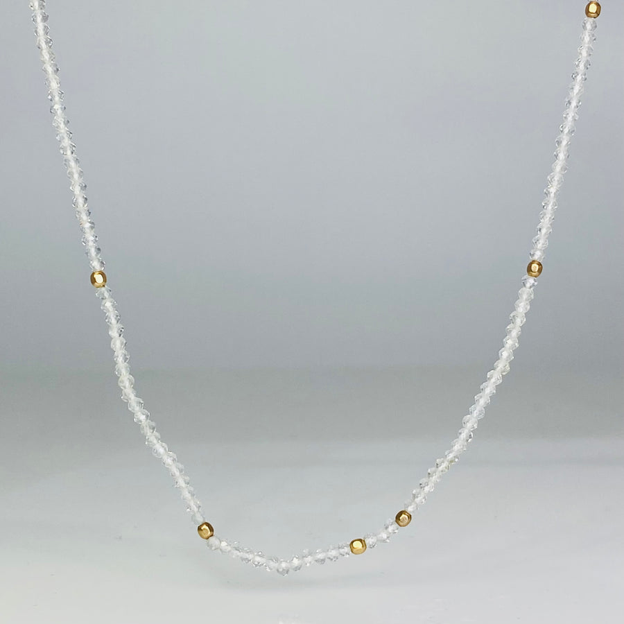 White Topaz Beaded Necklace