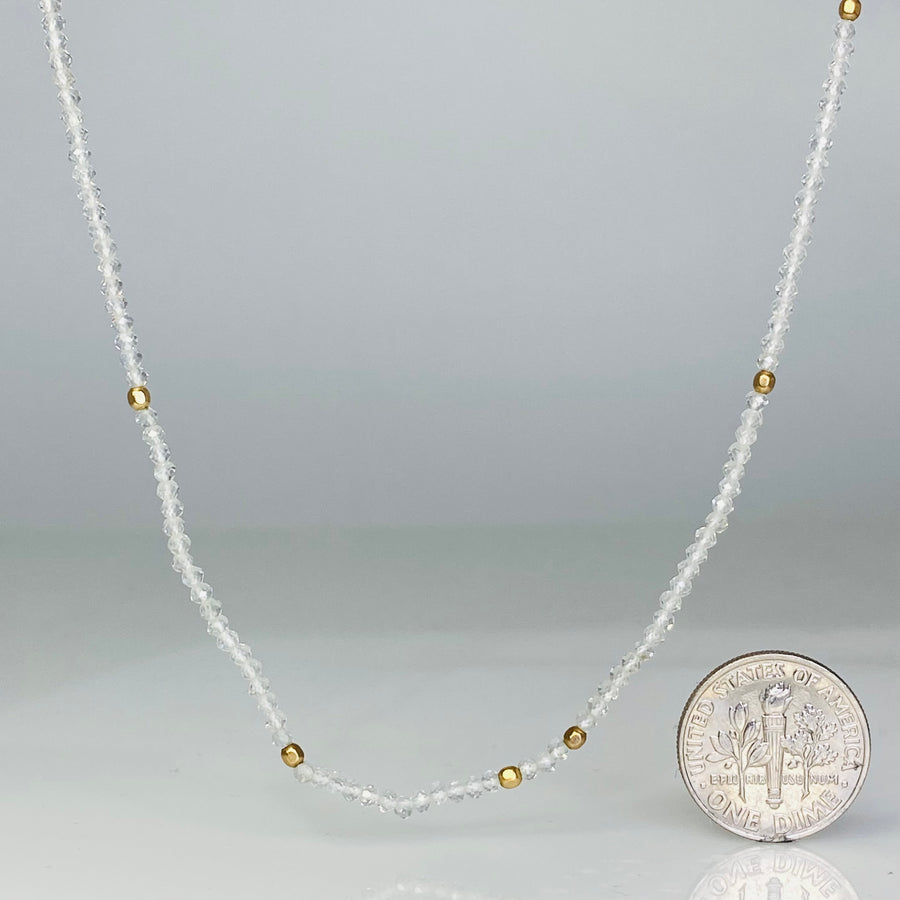 White Topaz Beaded Necklace