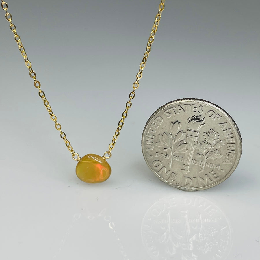 Champagne Ethiopian Opal Necklace 6mm