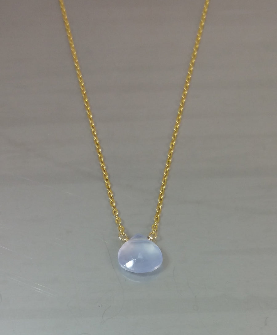 Blue Chalcedony Necklace 7mm