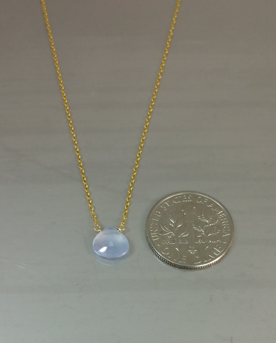 Blue Chalcedony Necklace 7mm