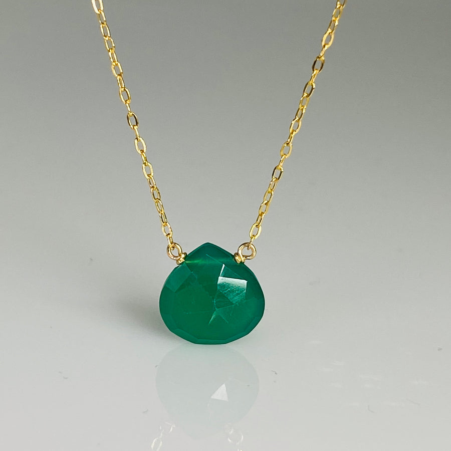 Green Onyx Drop Necklace 10mm