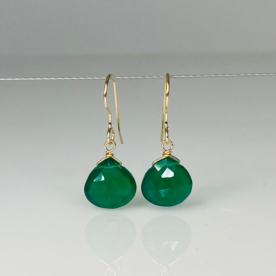 Green Onyx Earrings 10x10mm