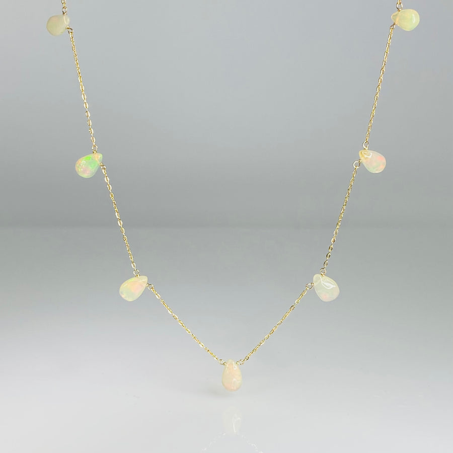 Ethiopian Opal Multi Drop Necklace 4x7mm
