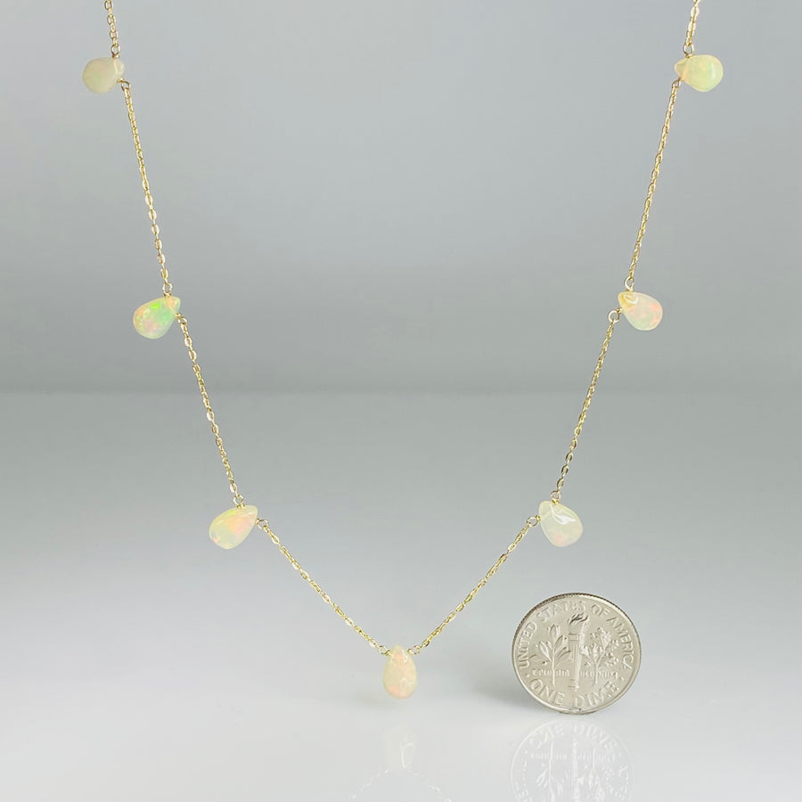 Ethiopian Opal Multi Drop Necklace 4x7mm