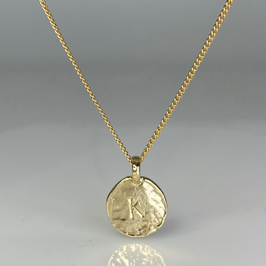 14K Yellow Gold Initial Necklace 26"
