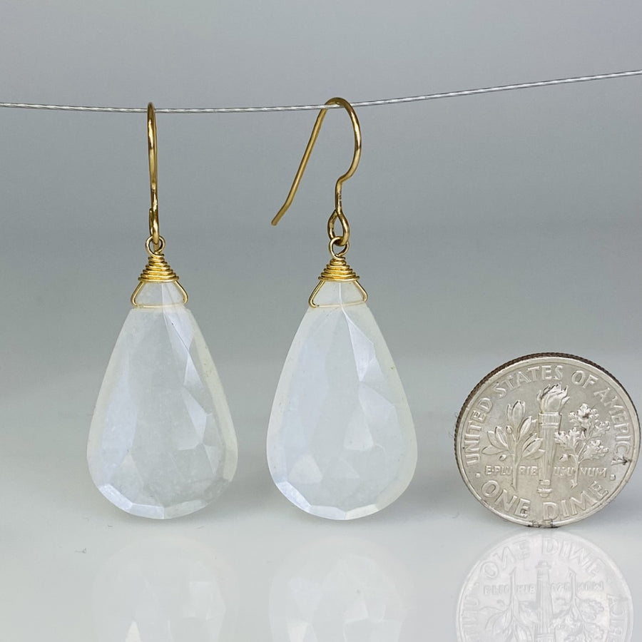 Pear Shape Moonstone Earrings 15x26mm