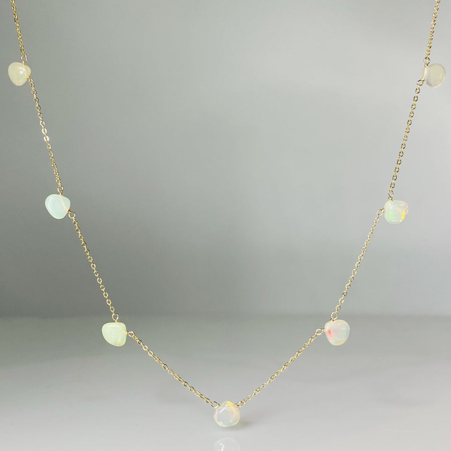 Ethiopian Opal Multi Drop Necklace 4x4mm