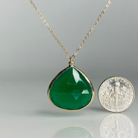 14K Yellow Gold Green Onyx Necklace 20x20mm – KyleChanDesign