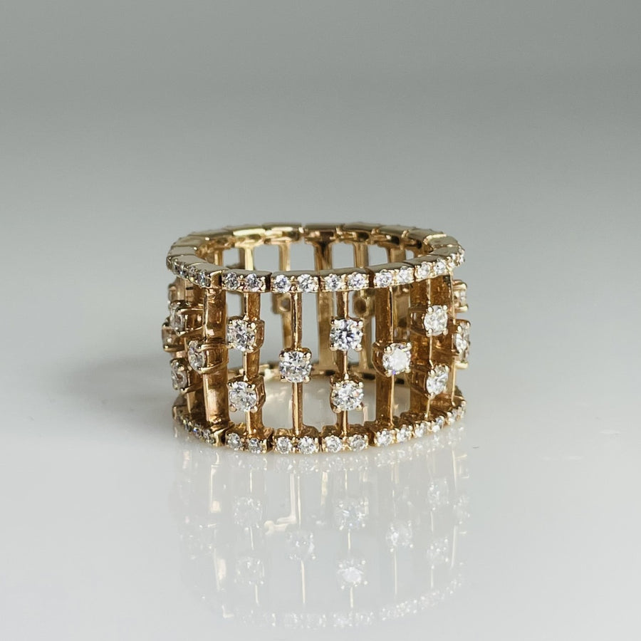 14K Rose Gold Flexible Diamond Eternity Ring 1.50ct