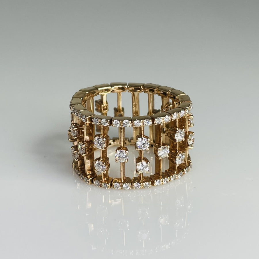 14K Rose Gold Flexible Diamond Eternity Ring 1.50ct