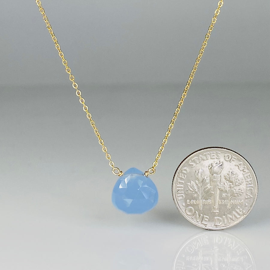 Blue Chalcedony Necklace 10mm