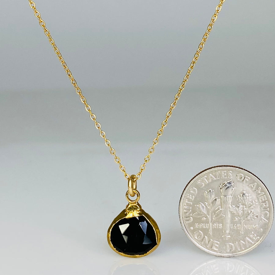 Black Onyx Bezel Necklace 10x10mm