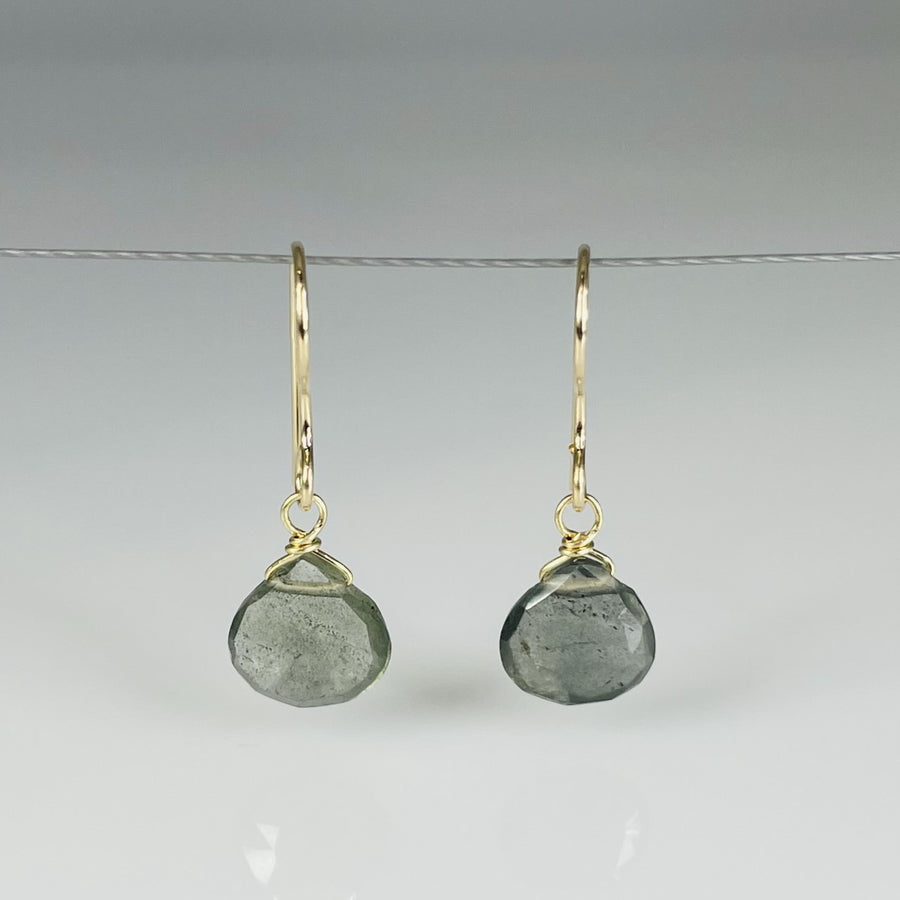 Green Moss Aquamarine Earrings 10mm