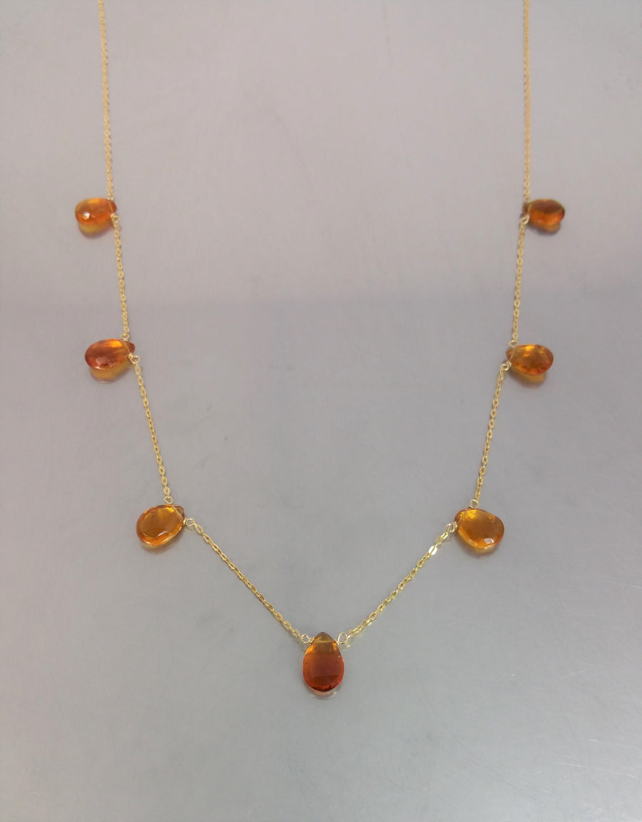 Citrine Multi Drop Necklace 5x7mm