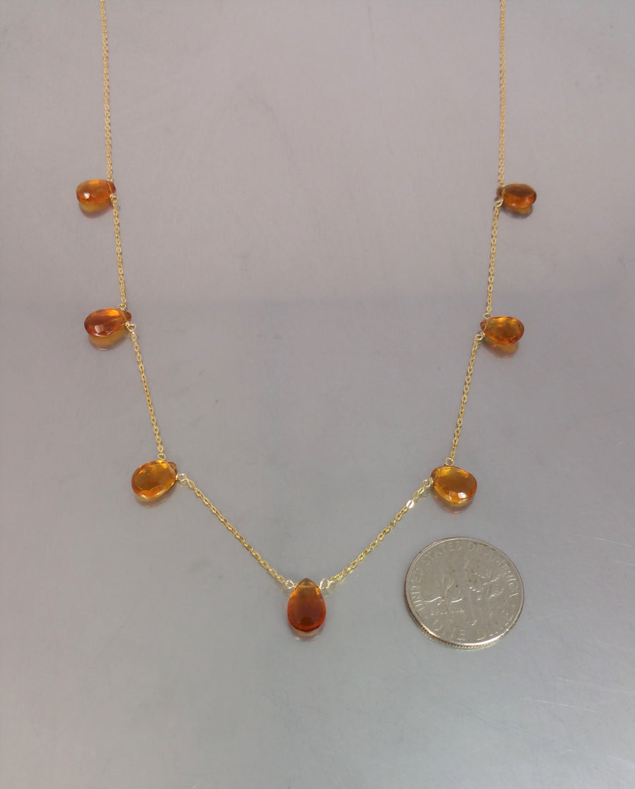 Citrine Multi Drop Necklace 5x7mm
